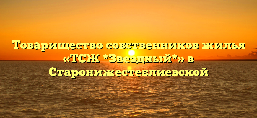 Товарищество собственников жилья «ТСЖ *Звездный*» в Старонижестеблиевской