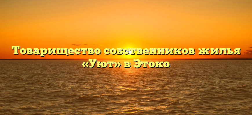 Товарищество собственников жилья «Уют» в Этоко