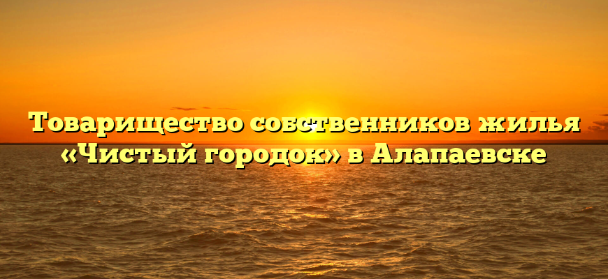 Товарищество собственников жилья «Чистый городок» в Алапаевске