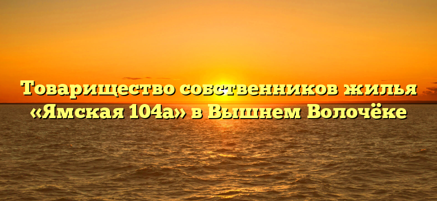 Товарищество собственников жилья «Ямская 104а» в Вышнем Волочёке