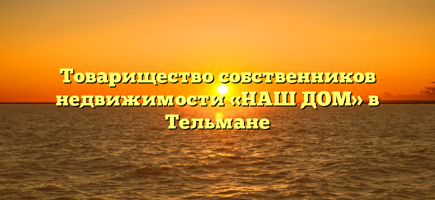 Товарищество собственников недвижимости «НАШ ДОМ» в Тельмане