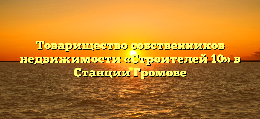 Товарищество собственников недвижимости «Строителей 10» в Станции Громове