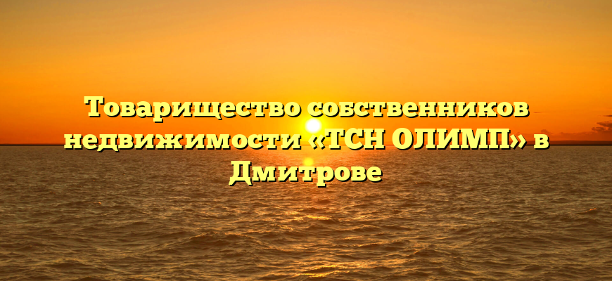 Товарищество собственников недвижимости «ТСН ОЛИМП» в Дмитрове