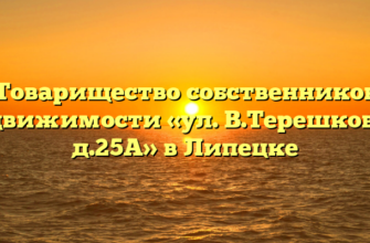 Товарищество собственников недвижимости «ул. В.Терешковой, д.25А» в Липецке