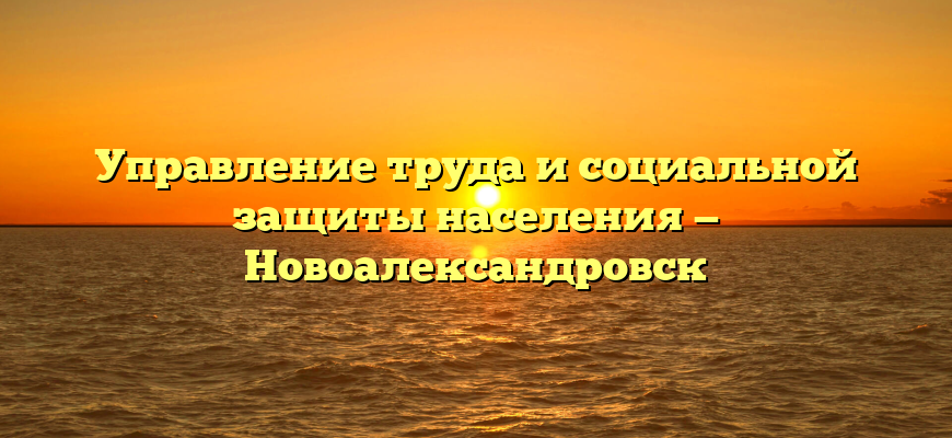 Управление труда и социальной защиты населения — Новоалександровск