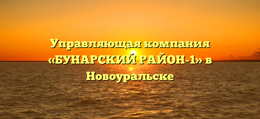 Управляющая компания «БУНАРСКИЙ РАЙОН-1» в Новоуральске