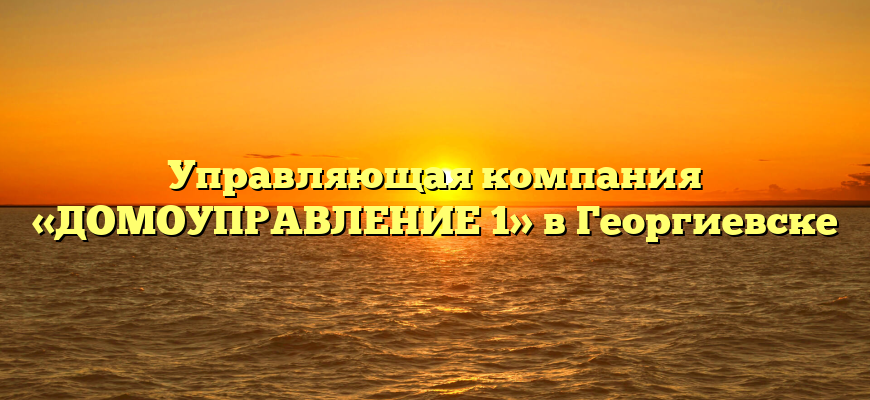 Управляющая компания «ДОМОУПРАВЛЕНИЕ 1» в Георгиевске