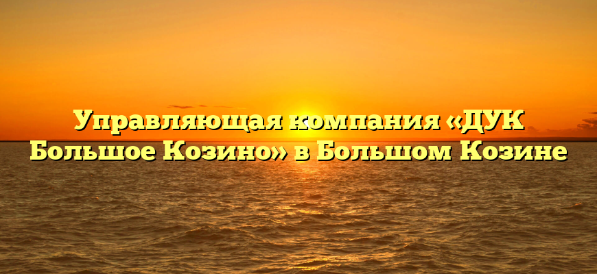 Управляющая компания «ДУК Большое Козино» в Большом Козине