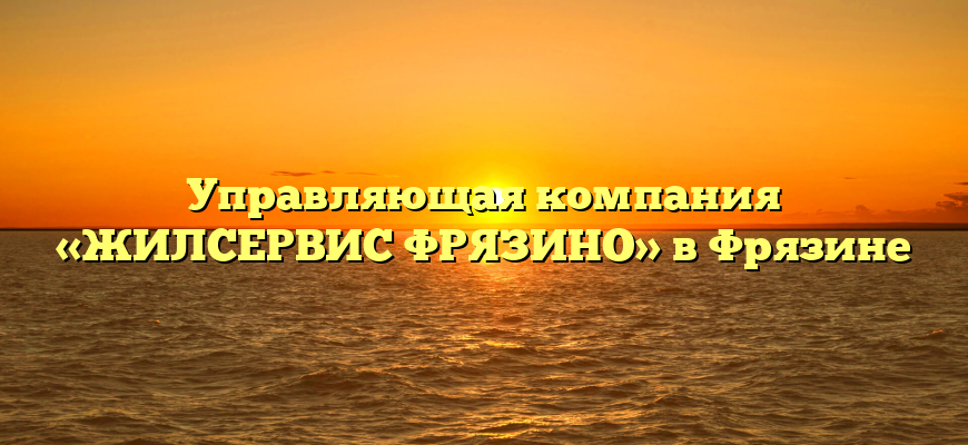 Управляющая компания «ЖИЛСЕРВИС ФРЯЗИНО» в Фрязине
