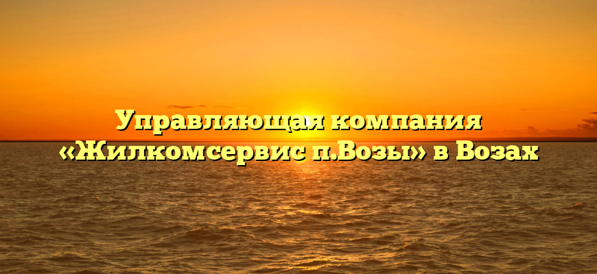 Управляющая компания «Жилкомсервис п.Возы» в Возах