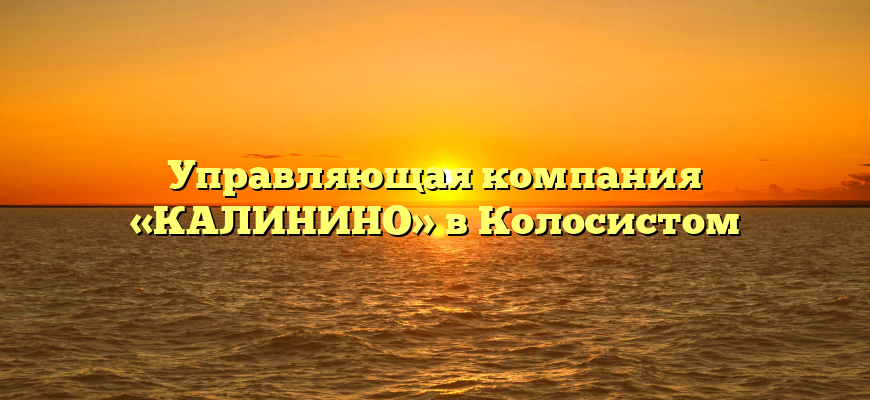 Управляющая компания «КАЛИНИНО» в Колосистом