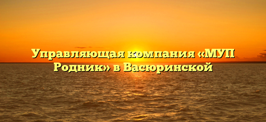 Управляющая компания «МУП Родник» в Васюринской
