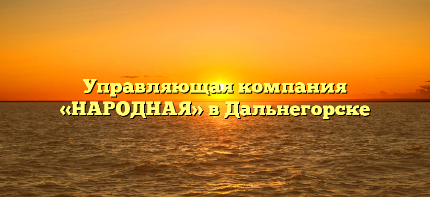 Управляющая компания «НАРОДНАЯ» в Дальнегорске