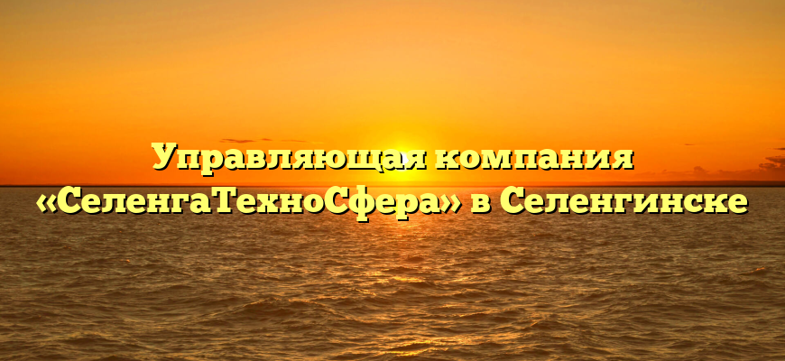 Управляющая компания «СеленгаТехноСфера» в Селенгинске