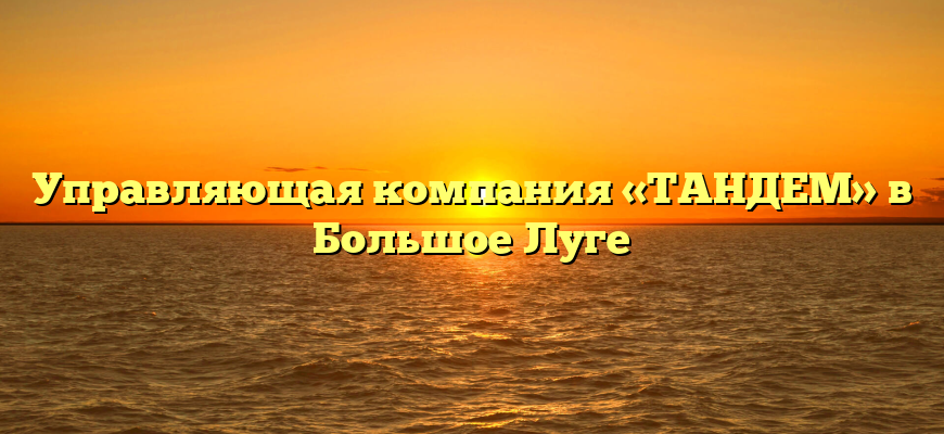 Управляющая компания «ТАНДЕМ» в Большое Луге