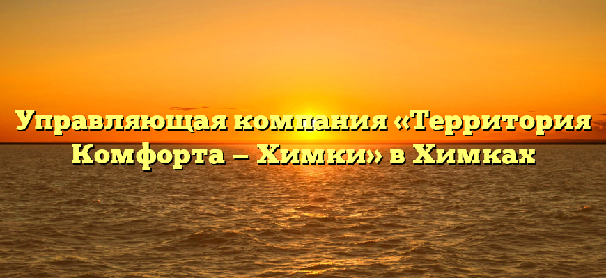 Управляющая компания «Территория Комфорта — Химки» в Химках