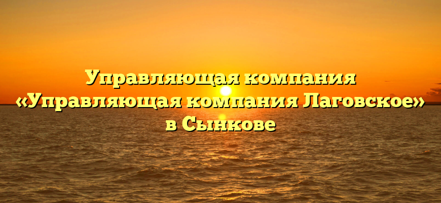 Управляющая компания «Управляющая компания Лаговское» в Сынкове