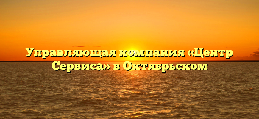 Управляющая компания «Центр Сервиса» в Октябрьском