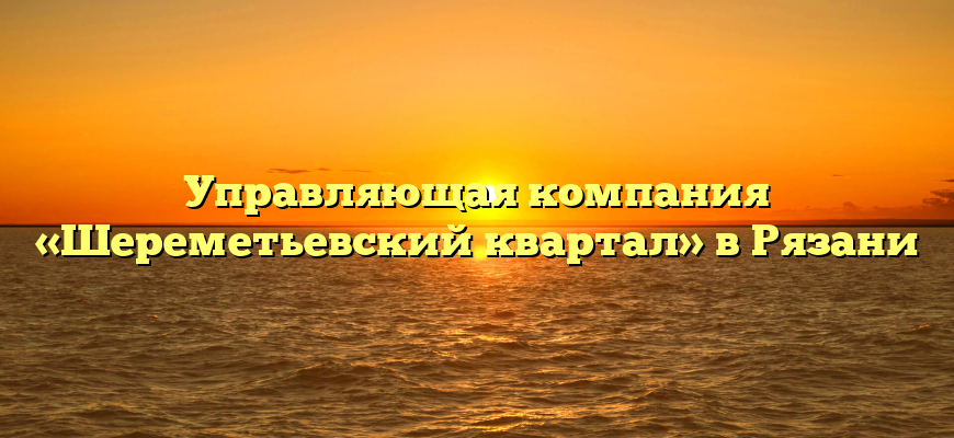 Управляющая компания «Шереметьевский квартал» в Рязани