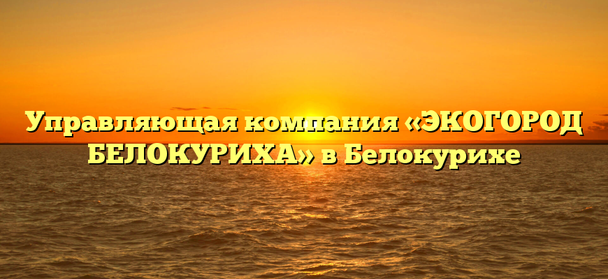 Управляющая компания «ЭКОГОРОД БЕЛОКУРИХА» в Белокурихе