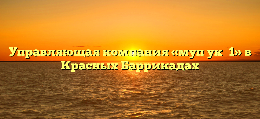 Управляющая компания «муп ук №1» в Красных Баррикадах