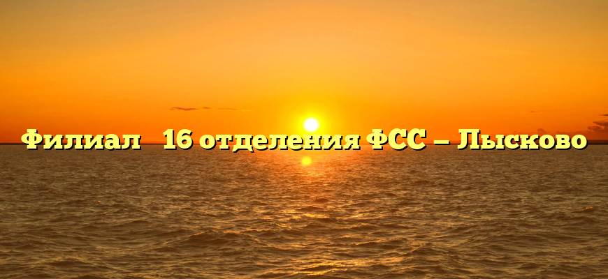 Филиал № 16 отделения ФСС — Лысково