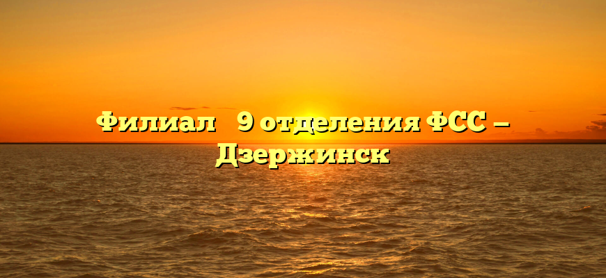 Филиал № 9 отделения ФСС — Дзержинск