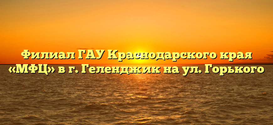 Филиал ГАУ Краснодарского края «МФЦ» в г. Геленджик на ул. Горького
