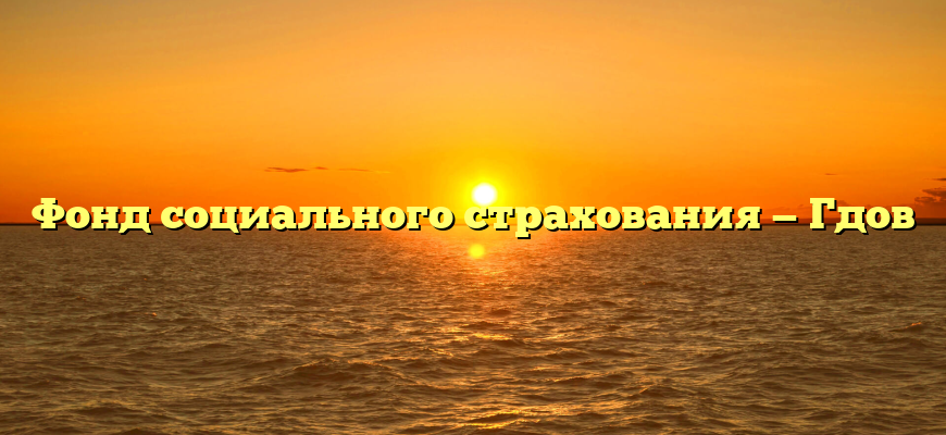 Фонд социального страхования — Гдов