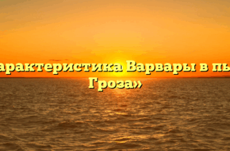 «Характеристика Варвары в пьесе Гроза»