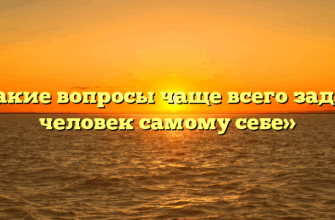«Какие вопросы чаще всего задаёт человек самому себе»