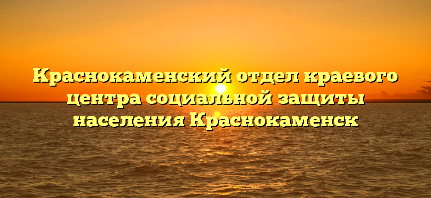 Краснокаменский отдел краевого центра социальной защиты населения Краснокаменск