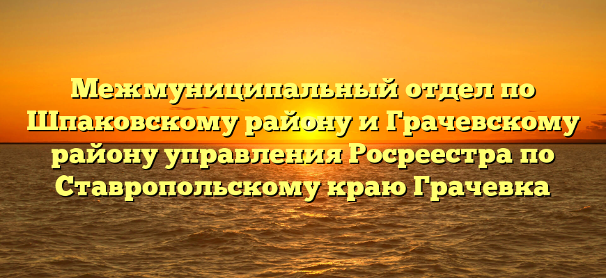 Межмуниципальный отдел по Шпаковскому району и Грачевскому району управления Росреестра по Ставропольскому краю Грачевка
