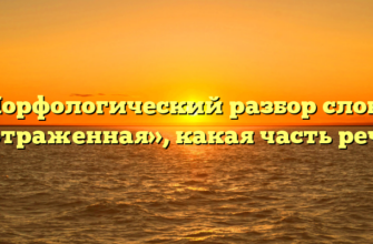 Морфологический разбор слова «отраженная», какая часть речи
