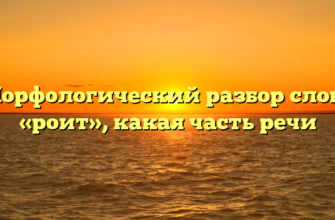 Морфологический разбор слова «роит», какая часть речи
