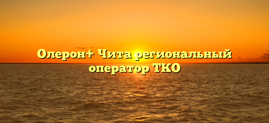 Олерон+ Чита региональный оператор ТКО