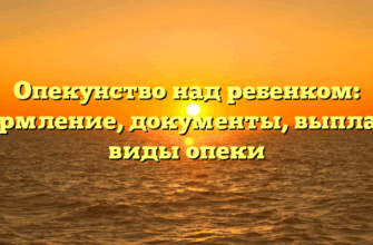Опекунство над ребенком: оформление, документы, выплаты, виды опеки