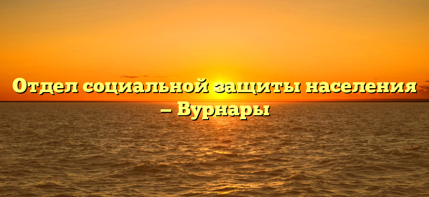Отдел социальной защиты населения — Вурнары