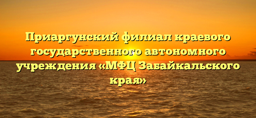 Приаргунский филиал краевого государственного автономного учреждения «МФЦ Забайкальского края»