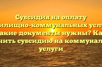 Субсидия на оплату жилищно-коммунальных услуг: какие документы нужны? Как получить субсидию на коммунальные услуги