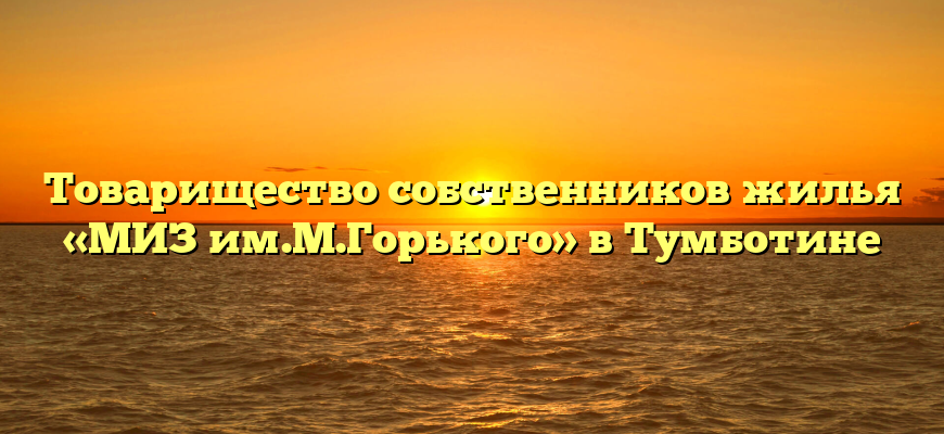 Товарищество собственников жилья «МИЗ им.М.Горького» в Тумботине