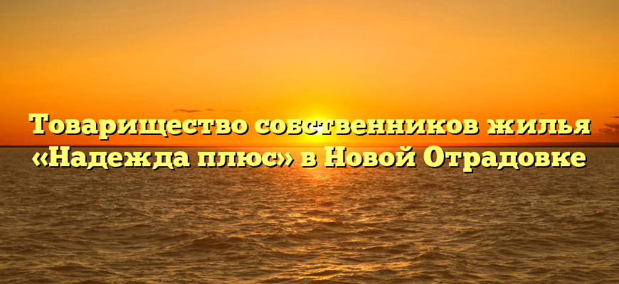 Товарищество собственников жилья «Надежда плюс» в Новой Отрадовке