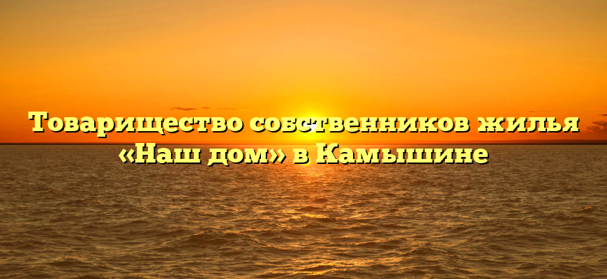 Товарищество собственников жилья «Наш дом» в Камышине