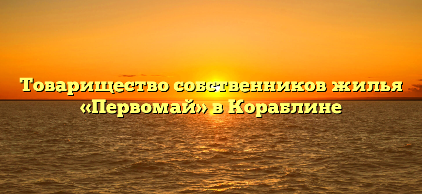 Товарищество собственников жилья «Первомай» в Кораблине
