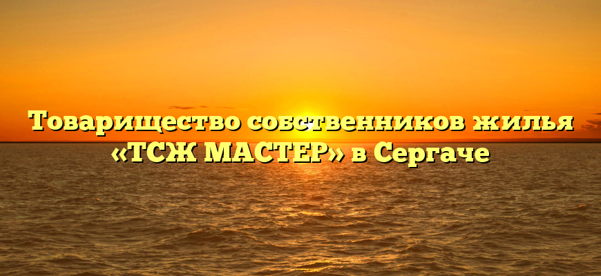 Товарищество собственников жилья «ТСЖ МАСТЕР» в Сергаче