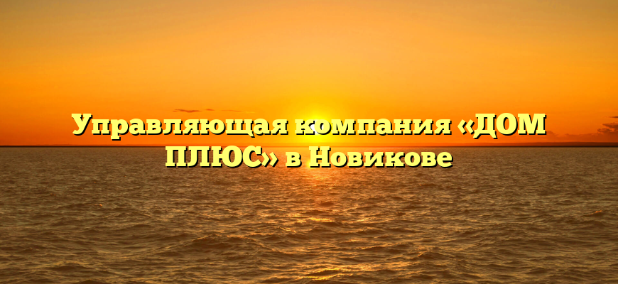 Управляющая компания «ДОМ ПЛЮС» в Новикове