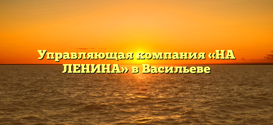 Управляющая компания «НА ЛЕНИНА» в Васильеве