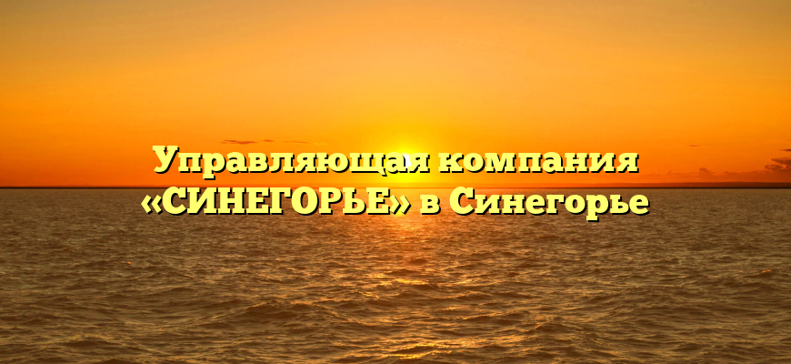Управляющая компания «СИНЕГОРЬЕ» в Синегорье