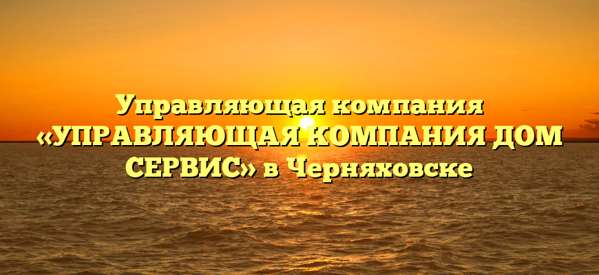 Управляющая компания «УПРАВЛЯЮЩАЯ КОМПАНИЯ ДОМ СЕРВИС» в Черняховске
