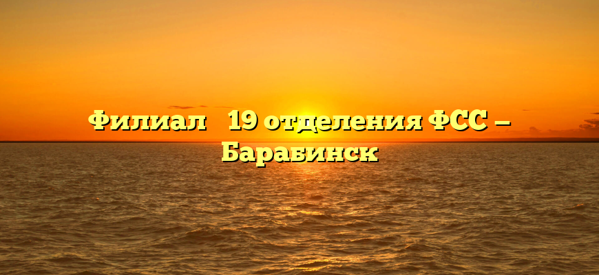 Филиал № 19 отделения ФСС — Барабинск